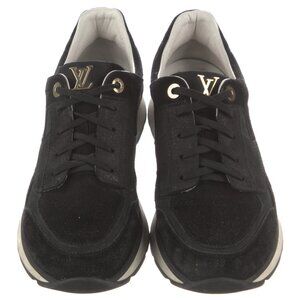 Louis Vuitton Suede LV Monogram Sneakers Black